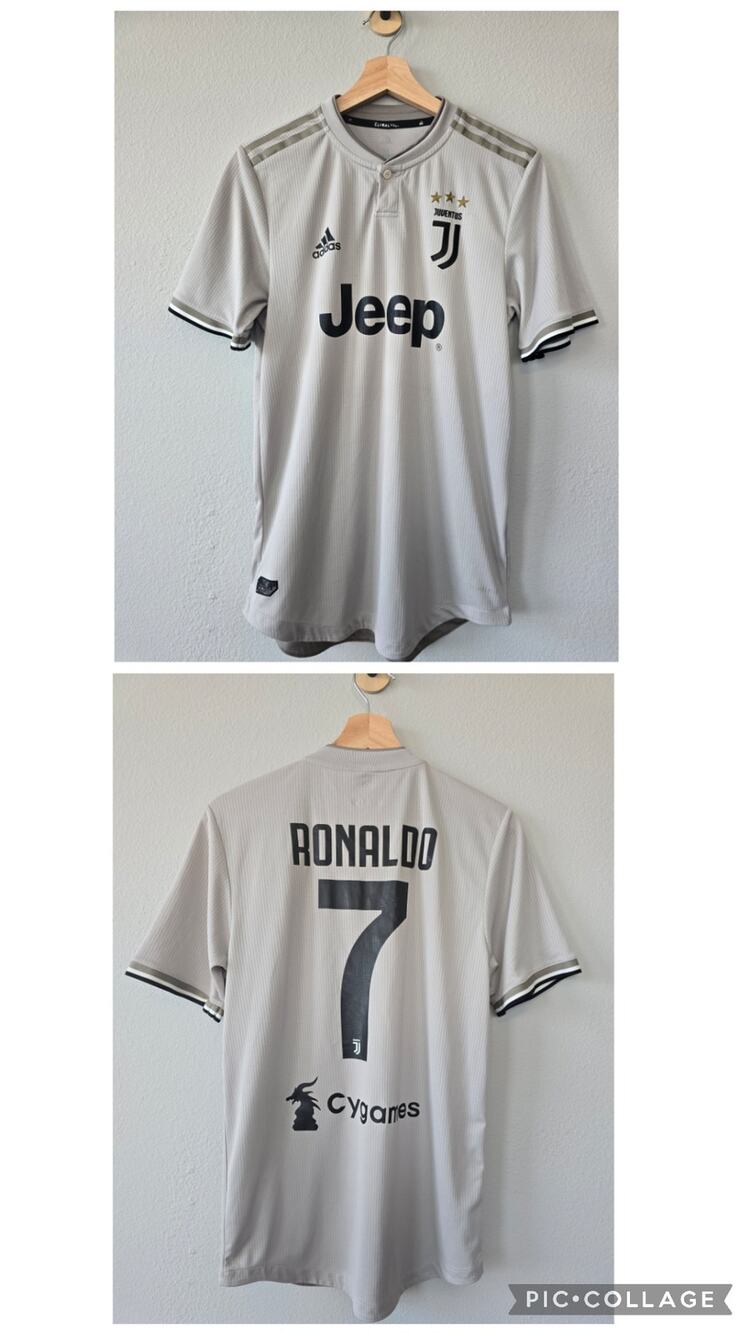 Adidas Juventus Ronaldo #7 Authentic Climachill Soccer Jersey Mens M Green Gray